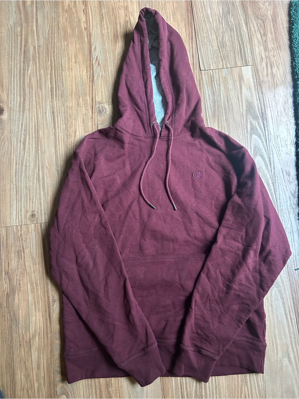 Champion Men's Hooded Sweatshirt in Burgundy